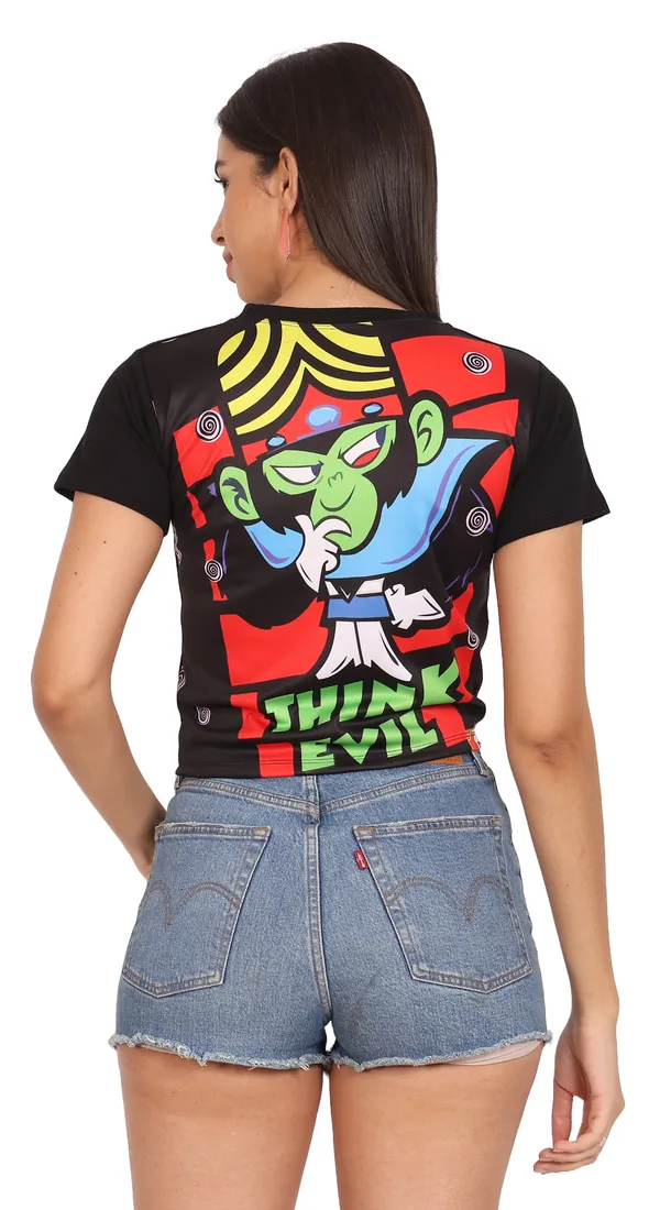 THINK_EVIL_MOJO_|_UV_REACTIVE_CROP_TOP_|_210_GSM
