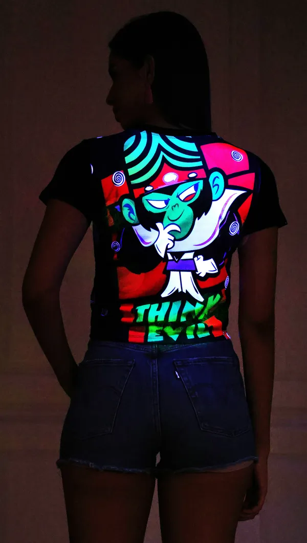 THINK_EVIL_MOJO_|_UV_REACTIVE_CROP_TOP_|_210_GSM