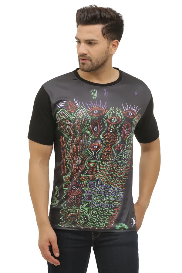 PSY_INSANE_SPACE_ART_|_UV_Reactive_T-SHIRT_Dry_Fit_Micro_&_100%_Biowashed_Cotton__|_210_GSM