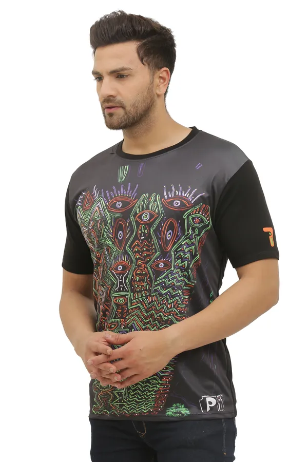 PSY_INSANE_SPACE_ART_|_UV_Reactive_T-SHIRT_Dry_Fit_Micro_&_100%_Biowashed_Cotton__|_210_GSM