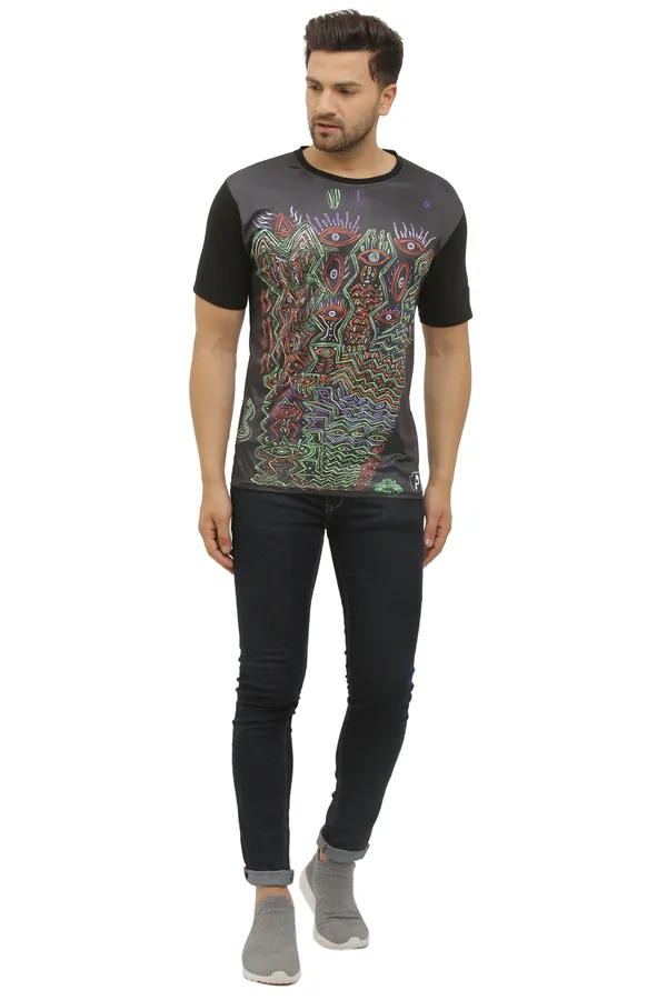 PSY_INSANE_SPACE_ART_|_UV_Reactive_T-SHIRT_Dry_Fit_Micro_&_100%_Biowashed_Cotton__|_210_GSM