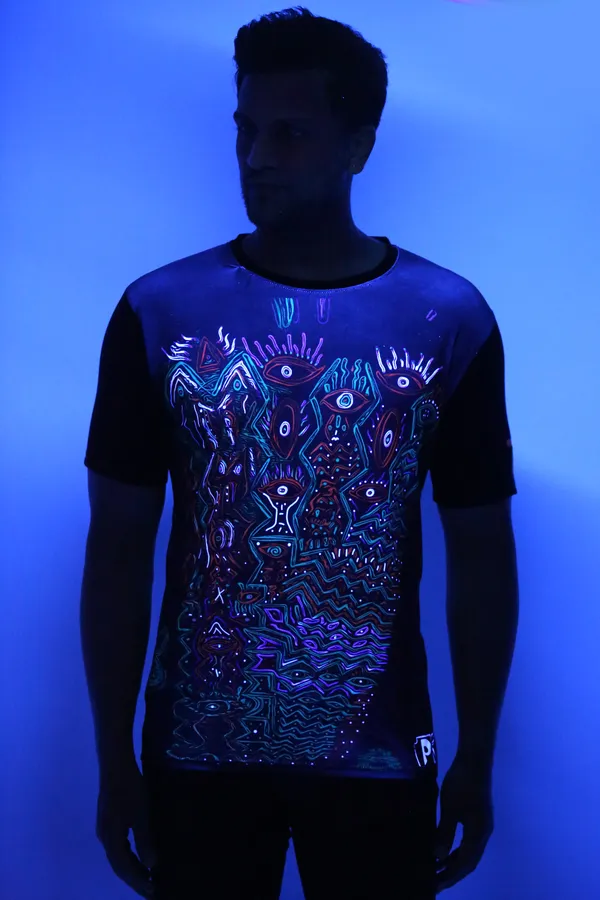 PSY_INSANE_SPACE_ART_|_UV_Reactive_T-SHIRT_Dry_Fit_Micro_&_100%_Biowashed_Cotton__|_210_GSM