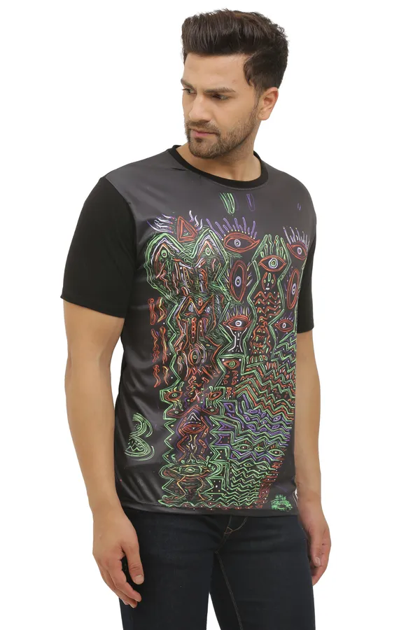 PSY_INSANE_SPACE_ART_|_UV_Reactive_T-SHIRT_Dry_Fit_Micro_&_100%_Biowashed_Cotton__|_210_GSM