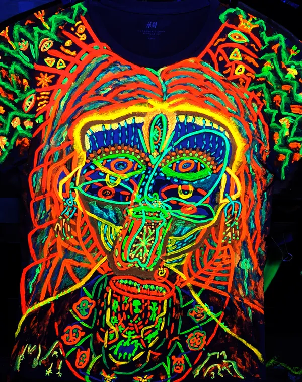 One-Of-Kind_|_INSANE-Mystic-4D-_HandArt_|_JOURNEY_OF_MOTHER_|_UV_&_Glow_In_Dark_|__T-Shirt__|_210_GSM