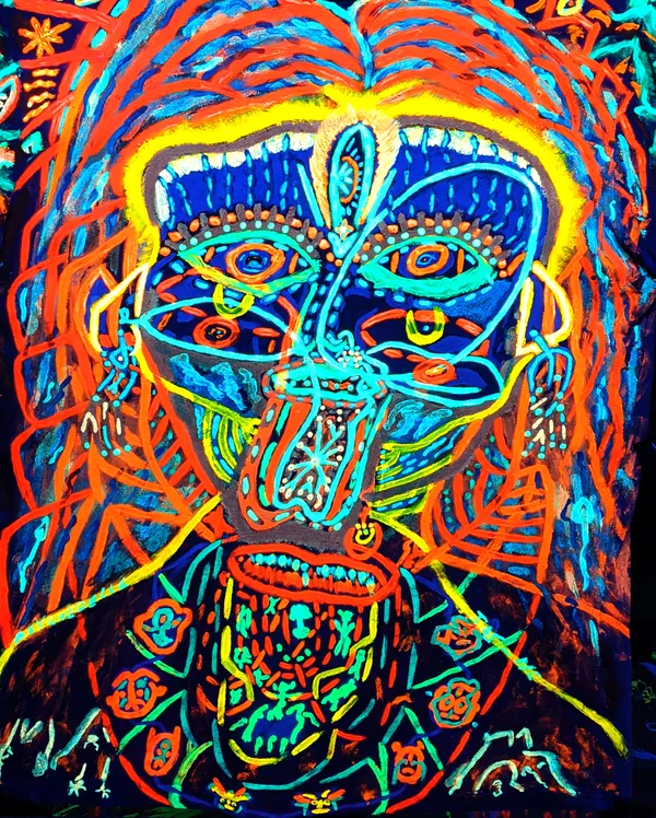 One-Of-Kind_|_INSANE-Mystic-4D-_HandArt_|_JOURNEY_OF_MOTHER_|_UV_&_Glow_In_Dark_|__T-Shirt__|_210_GSM