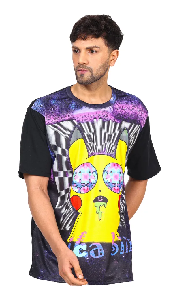 PSY_PICA-THUNDER-BOLT_|_UV_Reactive_ART_|_T-SHIRT_|_210_GSM