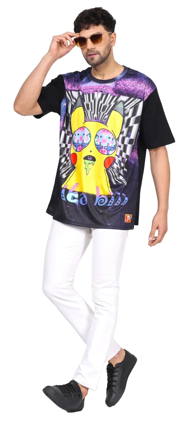 PSY_PICA-THUNDER-BOLT_|_UV_Reactive_ART_|_T-SHIRT_|_210_GSM