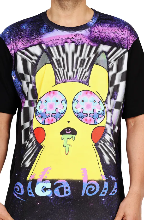 PSY_PICA-THUNDER-BOLT_|_UV_Reactive_ART_|_T-SHIRT_|_210_GSM