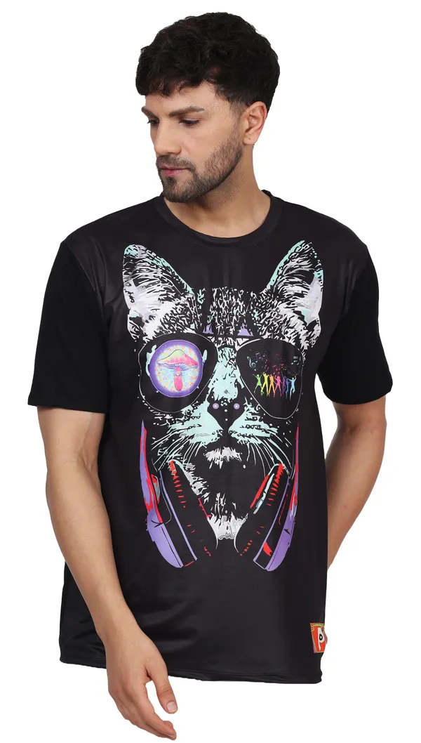 PSY_DJ-PUSSY_|_UV_Reactive_Art_|_UNISEX_T-SHIRT__|_210_GSM