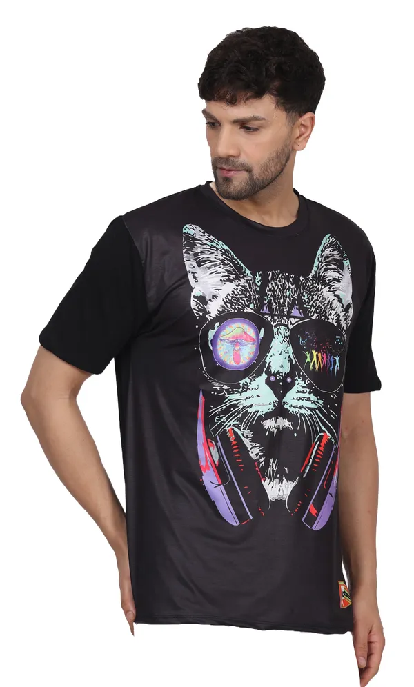 PSY_DJ-PUSSY_|_UV_Reactive_Art_|_UNISEX_T-SHIRT__|_210_GSM