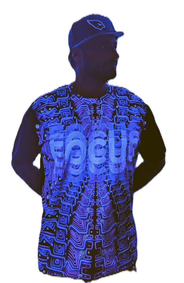 FOCUS_|_UV_REACTIVE_ART_|_SPIRITUAL_JOURNEY__|__UNISEX_T-Shirt_|_210_GSM