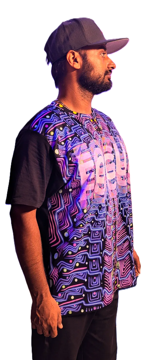 FOCUS_|_UV_REACTIVE_ART_|_SPIRITUAL_JOURNEY__|__UNISEX_T-Shirt_|_210_GSM