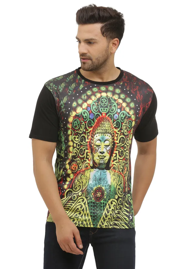 BUDDHA-MEDITATION_PORTAL_|_UV_Reactive_ART_|_T-SHIRT__|__Dry_Fit_Micro_&_100%_Bio-washed_Cotton__|_210_GSM