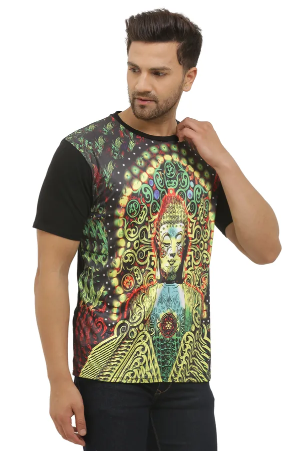 BUDDHA-MEDITATION_PORTAL_|_UV_Reactive_ART_|_T-SHIRT__|__Dry_Fit_Micro_&_100%_Bio-washed_Cotton__|_210_GSM