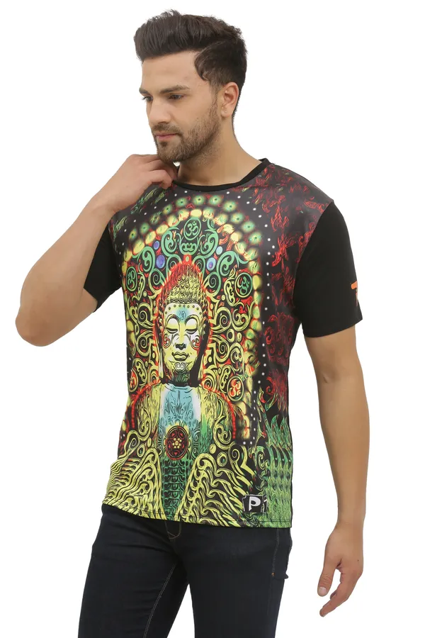 BUDDHA-MEDITATION_PORTAL_|_UV_Reactive_ART_|_T-SHIRT__|__Dry_Fit_Micro_&_100%_Bio-washed_Cotton__|_210_GSM