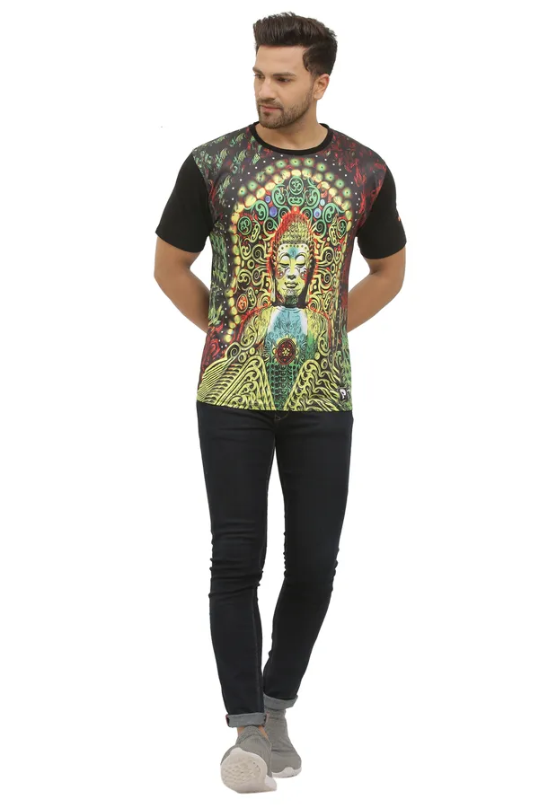 BUDDHA-MEDITATION_PORTAL_|_UV_Reactive_ART_|_T-SHIRT__|__Dry_Fit_Micro_&_100%_Bio-washed_Cotton__|_210_GSM