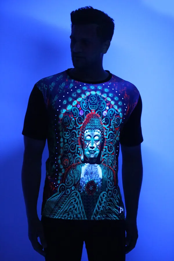 BUDDHA-MEDITATION_PORTAL_|_UV_Reactive_ART_|_T-SHIRT__|__Dry_Fit_Micro_&_100%_Bio-washed_Cotton__|_210_GSM