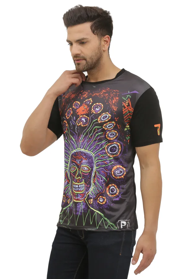 PSY_EINSTIEN_BRAIN_WAVES__|__UV_REACTIVE_ART__|__CLASSY_FIT_T-SHIRT_|_210_GSM
