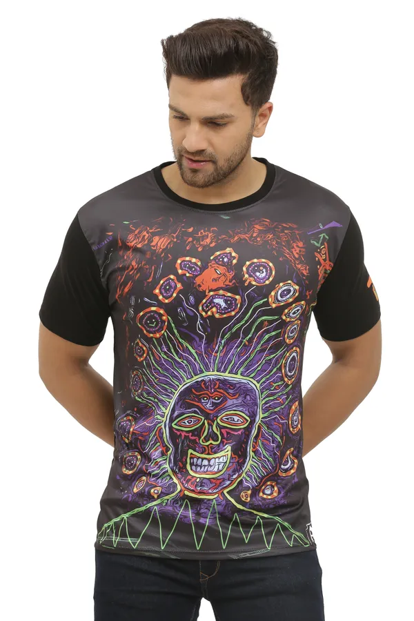 PSY_EINSTIEN_BRAIN_WAVES__|__UV_REACTIVE_ART__|__CLASSY_FIT_T-SHIRT_|_210_GSM