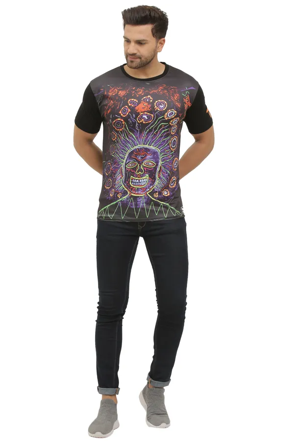 PSY_EINSTIEN_BRAIN_WAVES__|__UV_REACTIVE_ART__|__CLASSY_FIT_T-SHIRT_|_210_GSM
