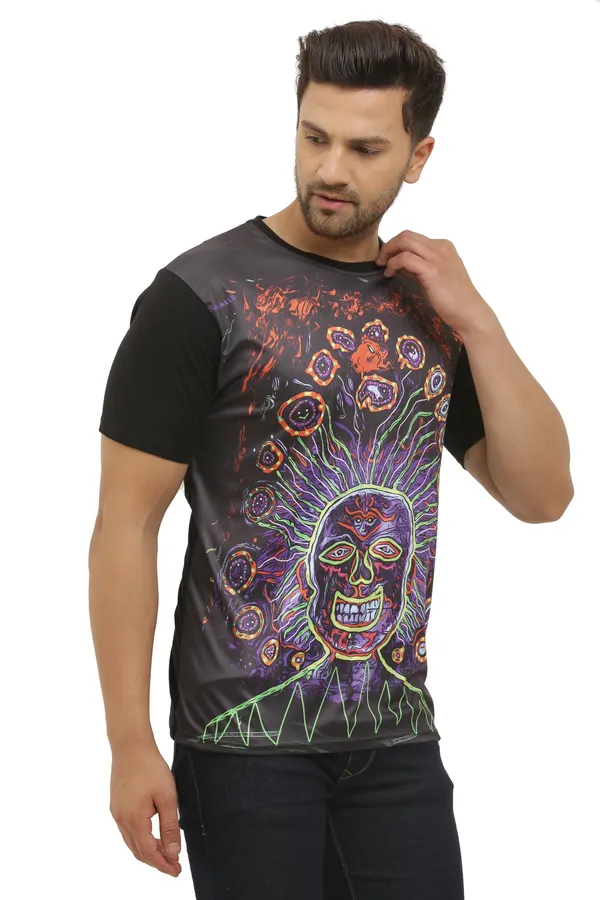 PSY_EINSTIEN_BRAIN_WAVES__|__UV_REACTIVE_ART__|__CLASSY_FIT_T-SHIRT_|_210_GSM