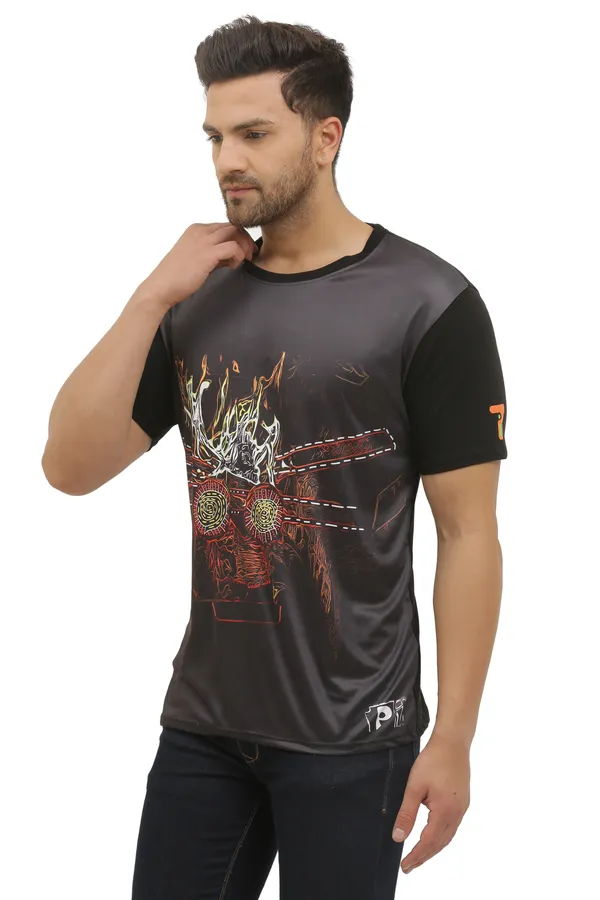 FIRE-PLAIN_PSY_ART_|_UV_Reactive_T-SHIRT_Dry_Fit_Micro_&_100%_Biowashed_Cotton__|_210_GSM