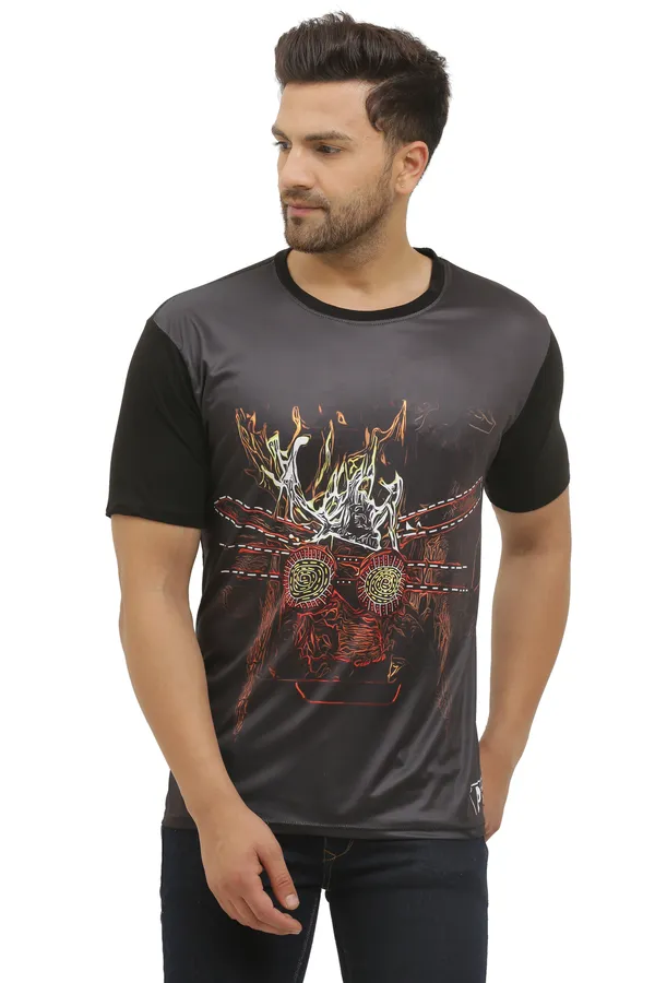 FIRE-PLAIN_PSY_ART_|_UV_Reactive_T-SHIRT_Dry_Fit_Micro_&_100%_Biowashed_Cotton__|_210_GSM