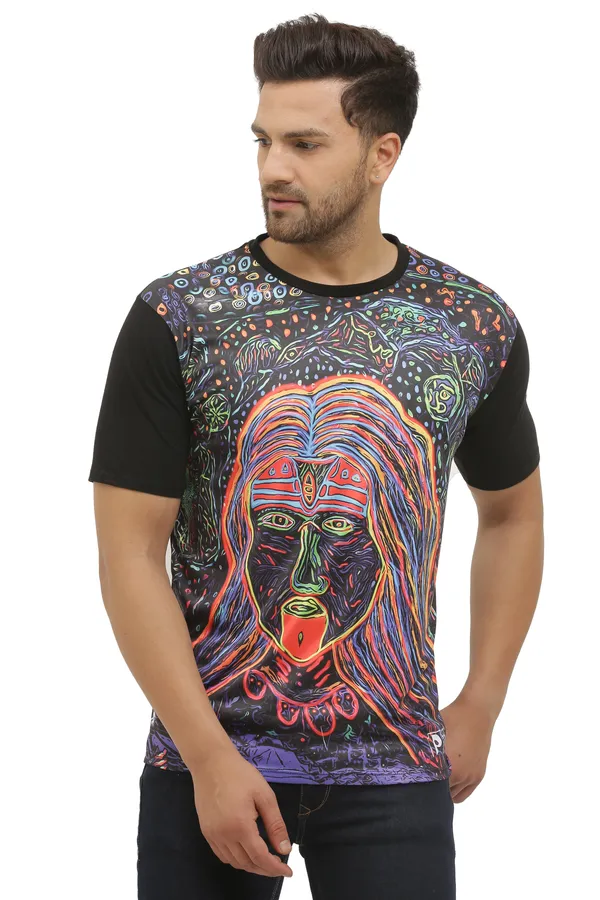 SHAMANIC_PSY_ART_|_MAA-MAHAKALI__|_UV_REACTIVE__|_SPIRITUAL_T-SHIRT__|_Dry_Fit_Micro_Front_&_100%_Bio-washed_Cotton_210_GSM_|_210_GSM