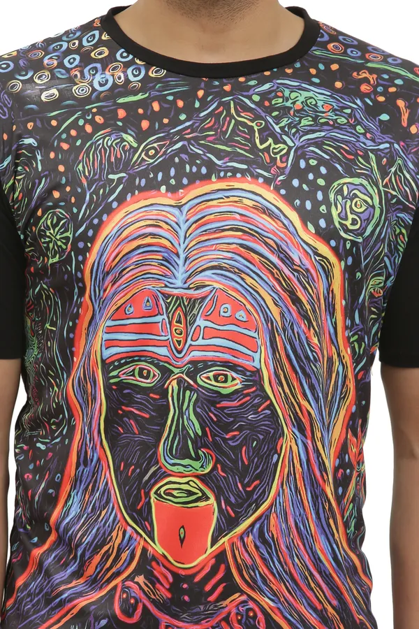 SHAMANIC_PSY_ART_|_MAA-MAHAKALI__|_UV_REACTIVE__|_SPIRITUAL_T-SHIRT__|_Dry_Fit_Micro_Front_&_100%_Bio-washed_Cotton_210_GSM_|_210_GSM