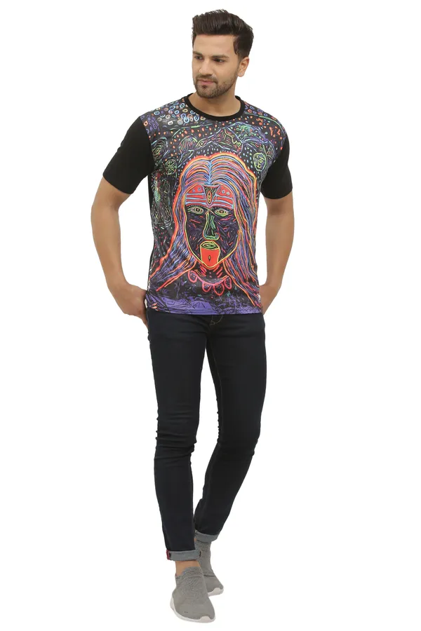 SHAMANIC_PSY_ART_|_MAA-MAHAKALI__|_UV_REACTIVE__|_SPIRITUAL_T-SHIRT__|_Dry_Fit_Micro_Front_&_100%_Bio-washed_Cotton_210_GSM_|_210_GSM
