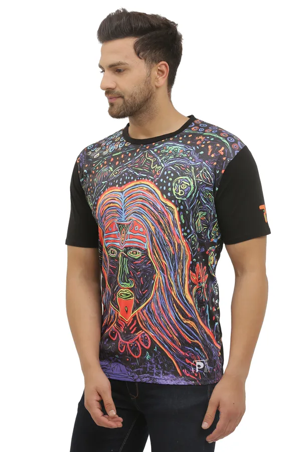 SHAMANIC_PSY_ART_|_MAA-MAHAKALI__|_UV_REACTIVE__|_SPIRITUAL_T-SHIRT__|_Dry_Fit_Micro_Front_&_100%_Bio-washed_Cotton_210_GSM_|_210_GSM