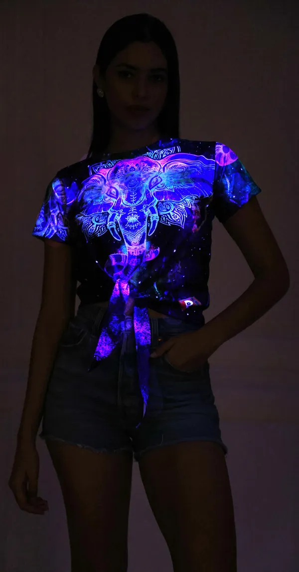 PSY_GANESHA_PORTAL_|_UV_Glow_Design_|_CROP_TOP_|_210_GSM