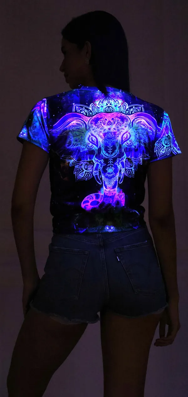 PSY_GANESHA_PORTAL_|_UV_Glow_Design_|_CROP_TOP_|_210_GSM