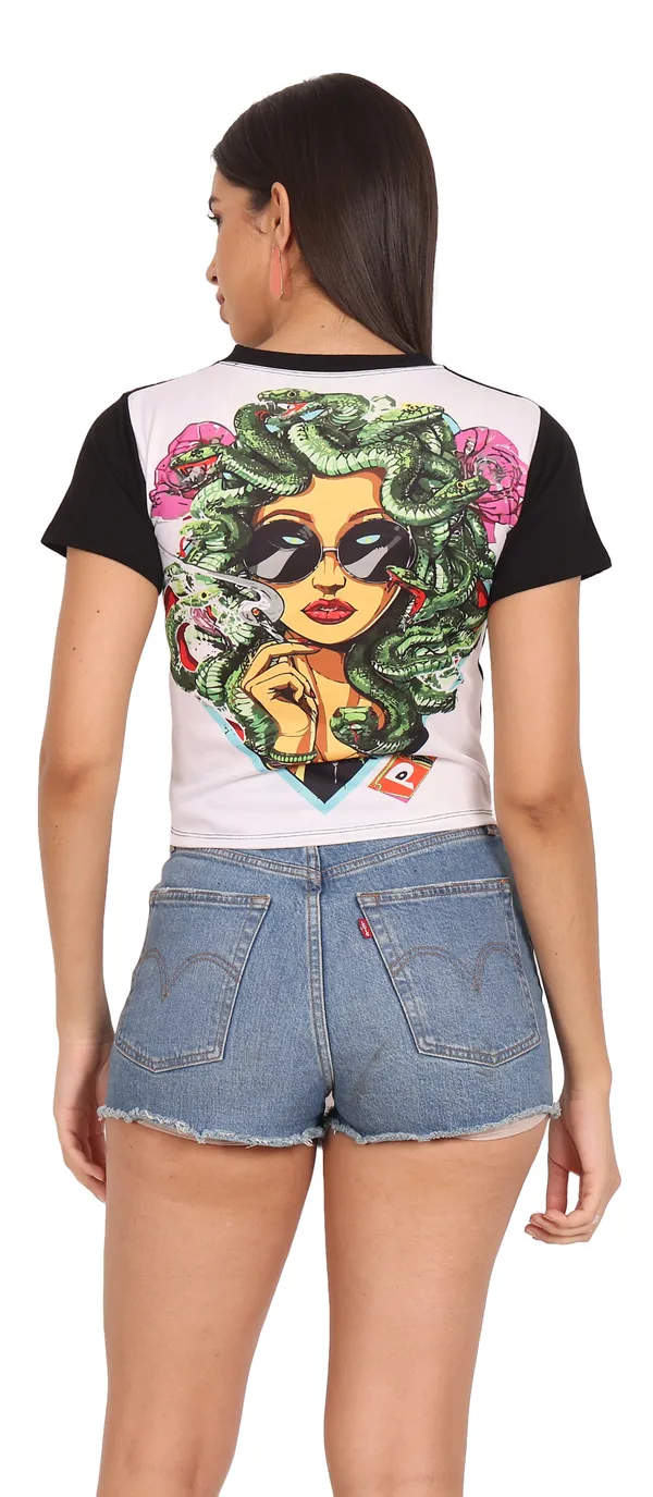 PSY_MEDUSSA_CHILLING_TRIP_|_UV_Glow_Design_|_CROP_TOP_|_210_GSM