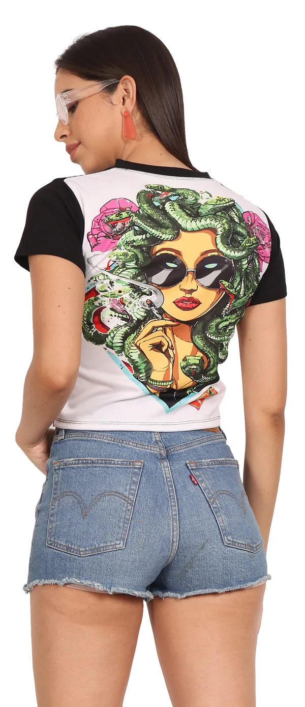 PSY_MEDUSSA_CHILLING_TRIP_|_UV_Glow_Design_|_CROP_TOP_|_210_GSM