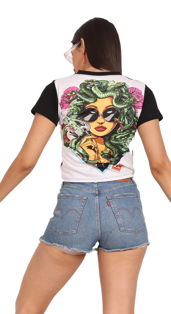 PSY_MEDUSSA_CHILLING_TRIP_|_UV_Glow_Design_|_CROP_TOP_|_210_GSM