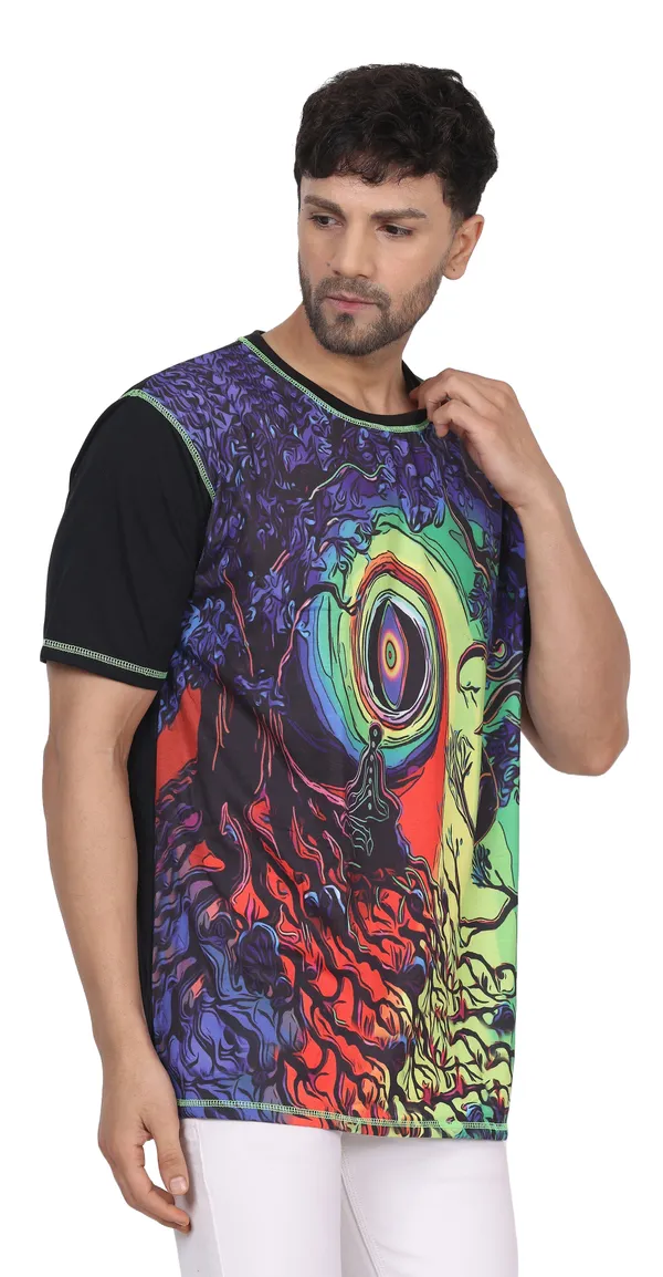 COSMIC__OM-MEDITATION_|_UV_Glow_Art_|_UNISEX_T-shirt__|_210_GSM