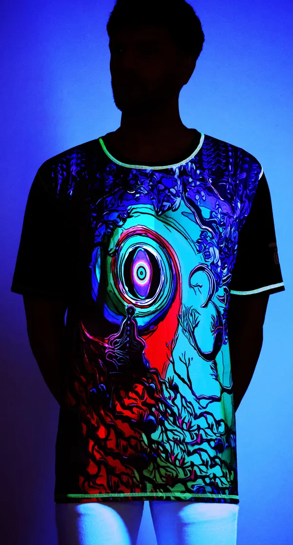 COSMIC__OM-MEDITATION_|_UV_Glow_Art_|_UNISEX_T-shirt__|_210_GSM