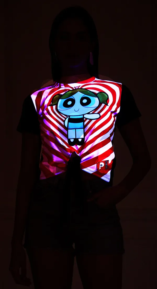 POWERPUFF_BUBBLES_PORTAL_|_UV_Glow_Design_|_CROP_TOP_|_210_GSM