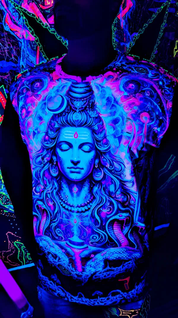 SHIVA_COSMIC_CONNECTION_|_UV_REACTIVE_ART_|_SPIRITUAL_JOURNEY__|__UNISEX_T-Shirt_|_210_GSM