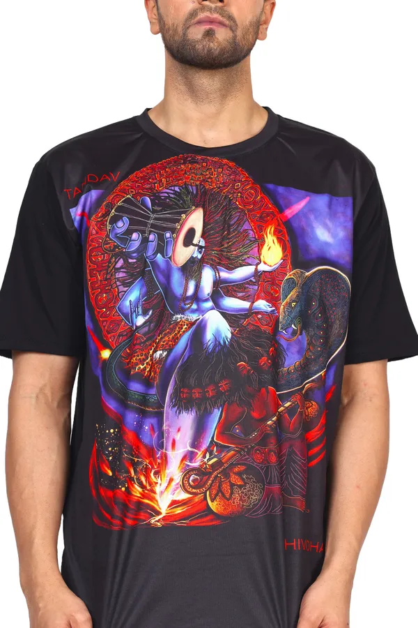 PSY_SHIV-TANDAV_CEREMONY_|_UV_Reactive_ART_|_Unisex_T-SHIRT_Dry_Fit_Micro_&_100%_Biowashed_Cotton__|_210_GSM