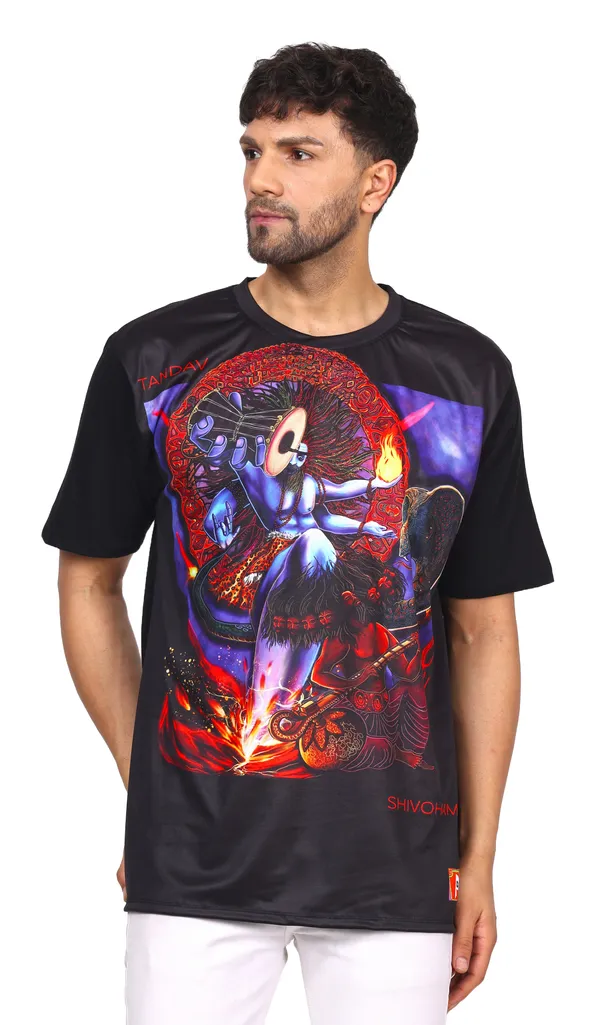 PSY_SHIV-TANDAV_CEREMONY_|_UV_Reactive_ART_|_Unisex_T-SHIRT_Dry_Fit_Micro_&_100%_Biowashed_Cotton__|_210_GSM