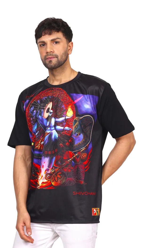 PSY_SHIV-TANDAV_CEREMONY_|_UV_Reactive_ART_|_Unisex_T-SHIRT_Dry_Fit_Micro_&_100%_Biowashed_Cotton__|_210_GSM