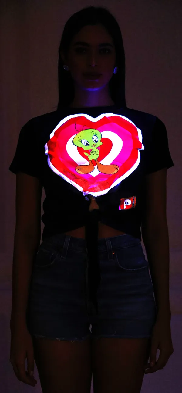 TWEETY_LOVE__|__UV_REACTIVE__|_CLASSY_FIT_CROP_TOP_|_210_GSM