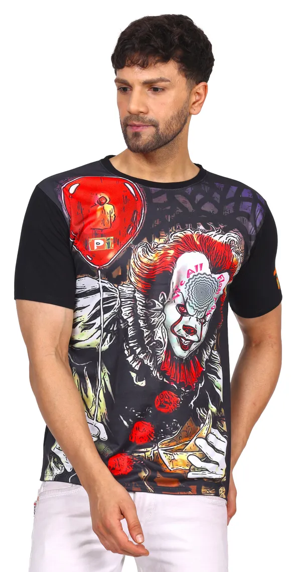 PSY_PENNYWISE_CALLING_|_UV_Reactive_Art_|_Unisex_T-SHIRT_Dry_Fit_Micro_&_100%_Biowashed_Cotton__|_210_GSM