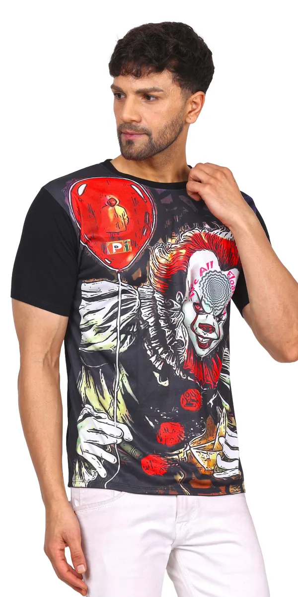 PSY_PENNYWISE_CALLING_|_UV_Reactive_Art_|_Unisex_T-SHIRT_Dry_Fit_Micro_&_100%_Biowashed_Cotton__|_210_GSM