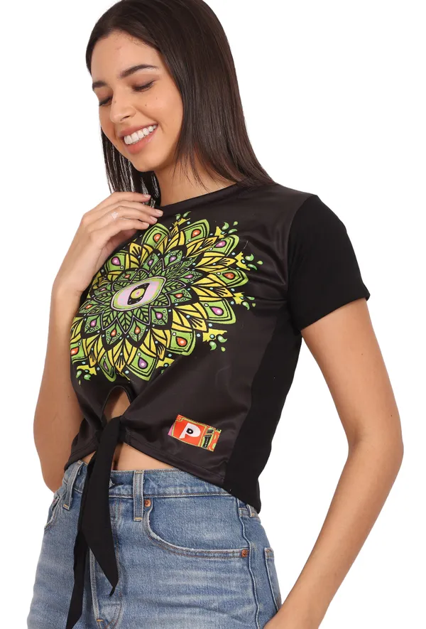 PSY_MANDALA_ART_PORTAL_|_UV_Reactive_|_CROP_TOP_|_210_GSM