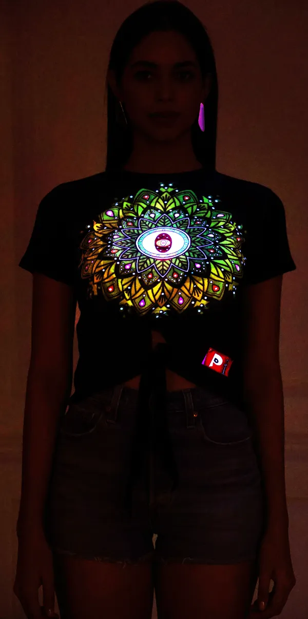 PSY_MANDALA_ART_PORTAL_|_UV_Reactive_|_CROP_TOP_|_210_GSM
