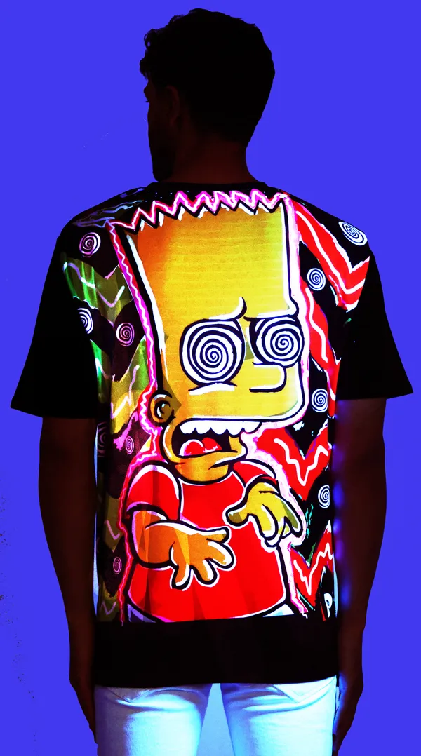 BART-SIMPSON-TRIPPING_UV_Reactive_Party_Wear_T-SHIRT_|_210_GSM