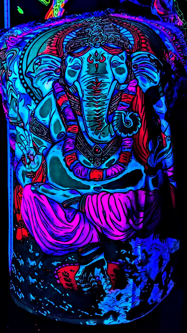 Limited_Edition_|_UV_Glow_Art_|_PSY-GANESHA_|_UNISEX_T-SHIRT_|_210_GSM